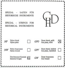Plain gut strings for tenor viola da gamba